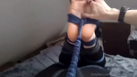 Hot Bondage & Oral Sex with Blindfolded Lingerie Model