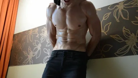 Conor Gives Oral and Handfuck on Patterned Sofa – Hot Living Room Sex