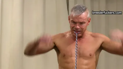Gavin Performs Intense Condom Oral on Kneeling Partner in Bedroom