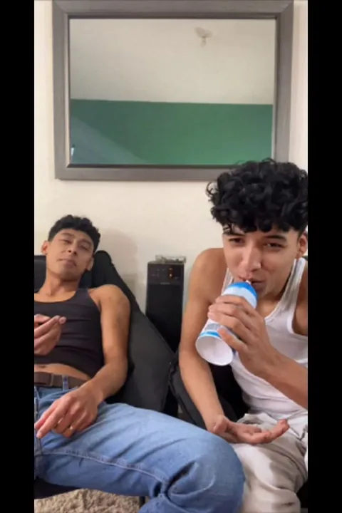 Montes Bros che condividono sesso orale e manuale caldo sul divano del soggiorno